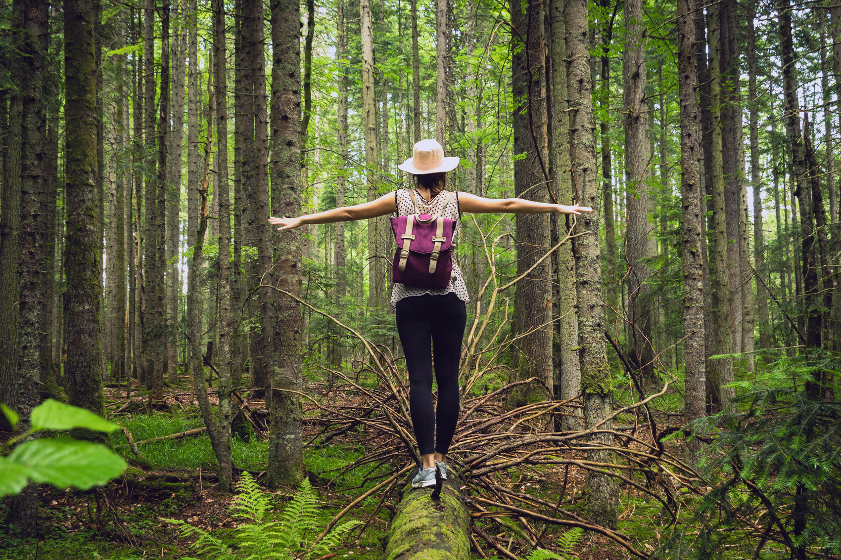 Woman in forest